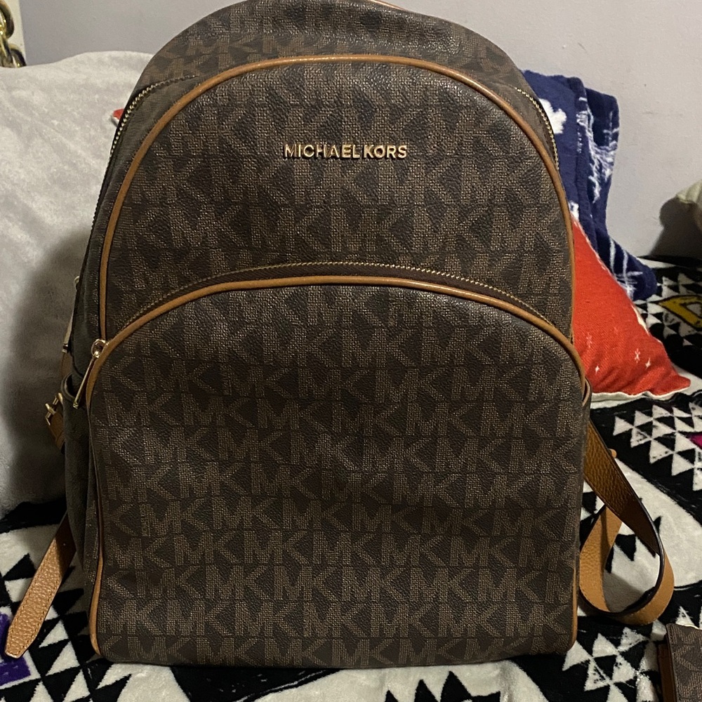 Michael Kors Signature Brown Backpack